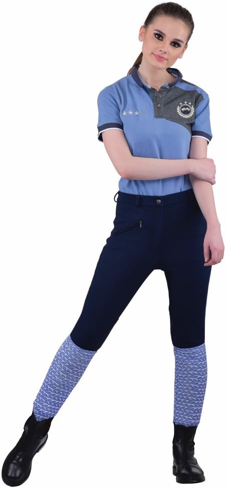 TuffRider Women's Ribb Knee Patch Breeches (Regular) 34 Navy