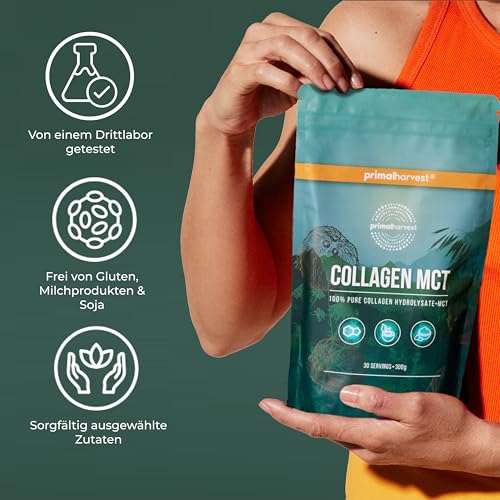 MCT Collagen Pulver von Primal Harvest - Bioaktives Premium Collagen Complex, nachhaltige Grasfütterung, Kollagen Hydrolysat, Geschmacksneutral, optimale Löslichkeit 6