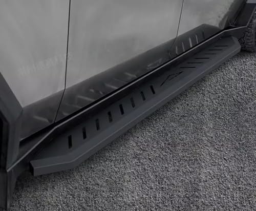Juego 2 estribos laterales aluminio negro para Tesla Cybertruck miniatura 5