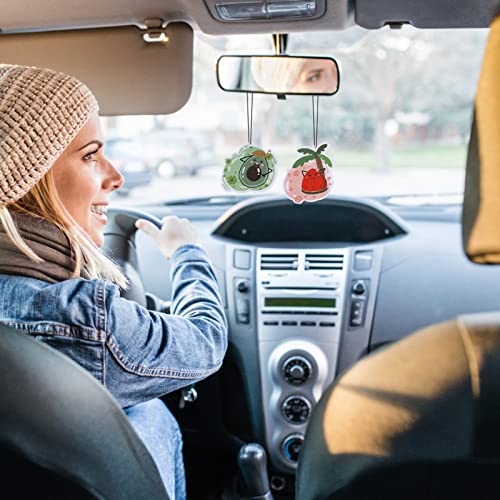 Car Air Fresheners, Bouroki Fruit Series Car Decor Hanging Scents Freshener Automotive Interior Room Decor For Men/Women Mother's Day/Father's Day Gift 6Pcs #TOP6