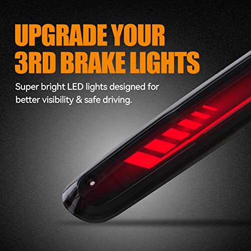 Image of Third 3rd Brake Light LED for 2007-2013 Chevy Silverado /GMC Sierra 1500 2500HD 3500HD High Mount Rear Brake Lights Assembly, Time Tunnel Waterproof Center Cab Lamp Stop Light
