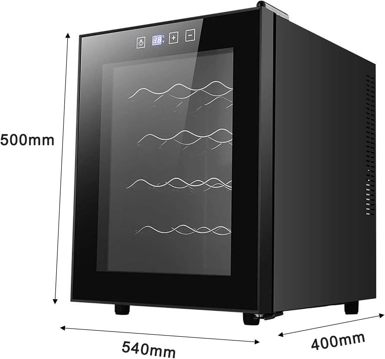 20 Bottles Wine Cooler Compressor Freestanding Chiller Counter Beer and Champagne Wine Cellar Digital Temperature Display Double Layer Glass Door-Quiet Operation