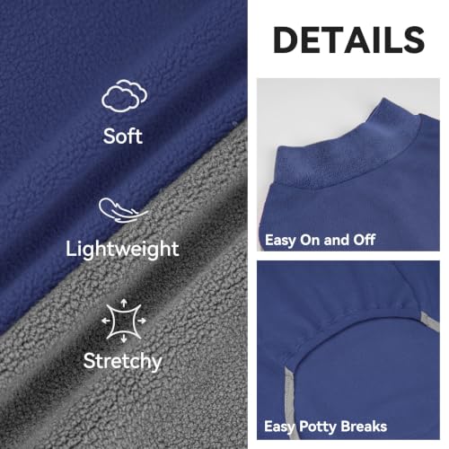 Image of cyeollo 2 Pack Fleece Dog Sweater Pullover Lightweight Reflective Jacket
