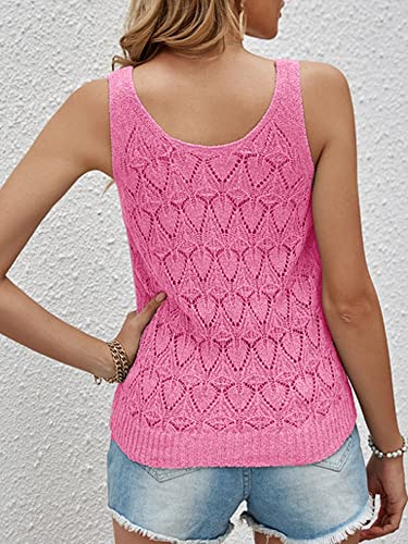 Image of Womens Sleeveless Tank Tops Summer Knit Sweater Vest Casual Cami Shirts Tops