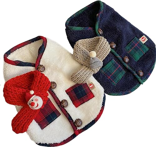 ISUPY 犬服 秋冬 可愛い ペット パーカー 袖なし 犬服 ベスト 犬猫洋服 裏起毛タンクトップ ドックウェア コート ジャケット ふわふわ 暖かい ペット洋服 厚手 防寒 保温 猫服 着物 小中型犬 (ホワイト, 2XL)