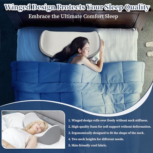 Mixiniso Cervical Neck Pillow, Extra Firm Large Side Sleeper Pillows for Neck, Orthopedic Contour Memory Foam Pillows for Side Back Stomach Sleepers with Breathable Pillowcase — view 2