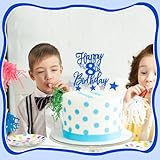 Royal Blue Happy 7th Birthday Cake Toppers for Cake,Personalised Cake Toppers for Boy Men Girl Women Decorations,Glitter Cupcake Topper Cake Topper Kit 7th Birthday Party Cake Decoration Supplies - Image 6