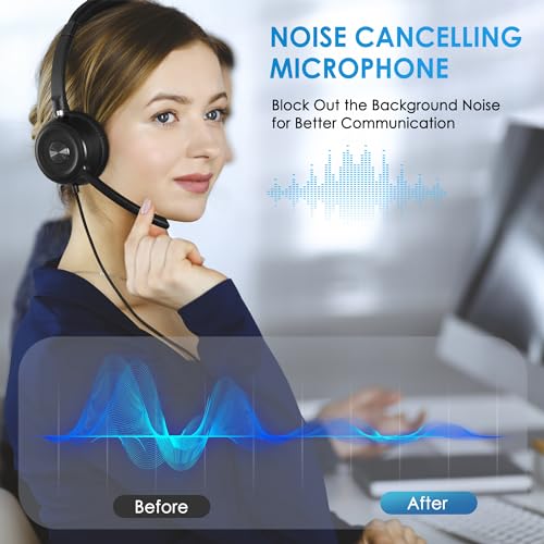 Headset wtih Mic, USB Headset with Microphone for PC, Computer Headset with Noise Canceling Microphone for Laptop, Wired Headset with Mute for Home Office Online Class Skype Zoom Meetings - Image 4