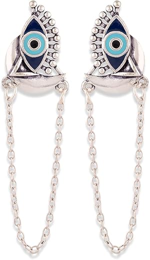 Voylla Evil Eyes Half Wing Earrings