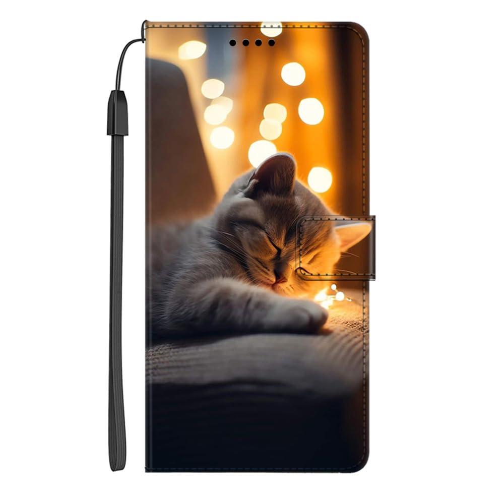 JIUNINE Cover OPPO A94 5G, Custodia Libro in Pelle Portafoglio Flip Case Antiurto con Modello di Cane e Gatto [Porta Carte] [Magnetica] [Interno TPU] per OPPO A94 5G, Verde