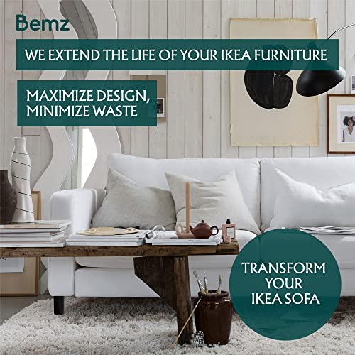 Bemz Classic Karlstad Sofa Cover – Replacement For Ikea 7 Piece Fitted Couch Cover Set Only Fits Ikea Karlstad 3 Seater Sofa – Couch Cushion Sofa Slipcovers For 3 Seat Cushion Couch – White #TOP2