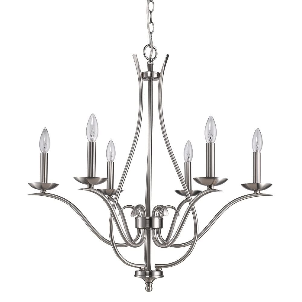 HomeRoots Genevieve 5-Light Satin Nickel Chandelier