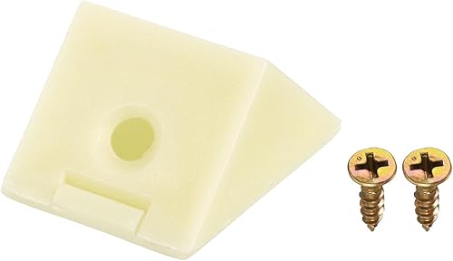 Miniatura 4 de uxcell 10 soportes de esquina de plástico de 90 grados con tapa de cubierta, estantes de nailon de 0.91 x 0.91 x 0.98 pulgadas, soportes de ángulo