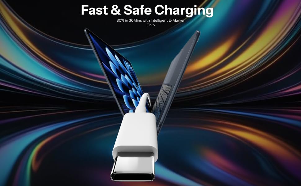 Image of AILKIN 27W USB-C TO C Fast Charging Cable - Compatible with iPhone, Samsung, Google Pixel, Tablets, Laptops & Other USB-C Devices