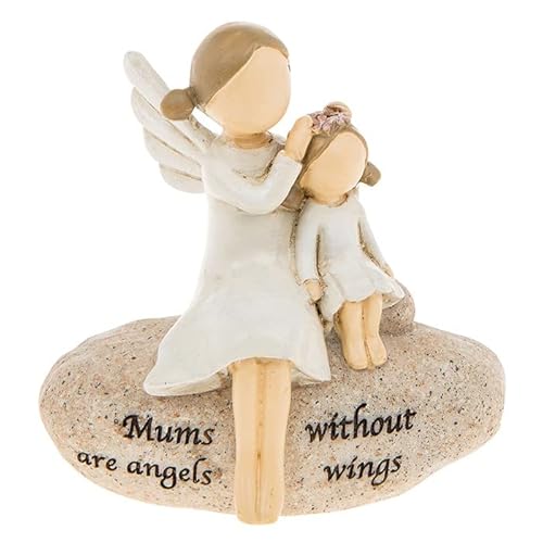 Htuk Natural Sentimental Pebble Gift Mums Are Angels Coloured Stone Ornament Gift Boxed