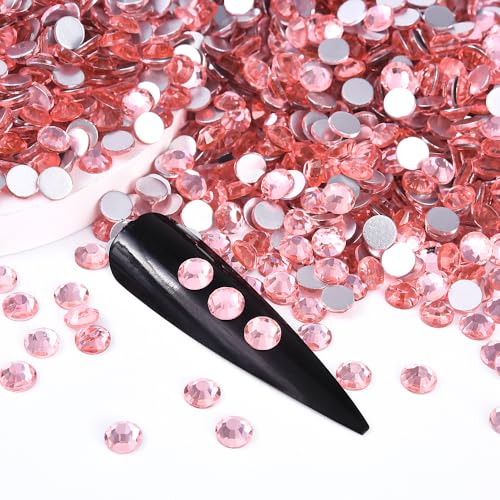 Image of 1440Pieces SS10 /2.7-2.9mm Flat Back Crystal Rhinestones Round Gems for Nail Art,Peach Pink