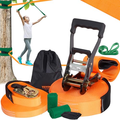 VEVOR Correa de Equilibrio de 60 pies Carga 500 libras Juego Completo con Protector de Árbol Entrenador de Brazo Curso de Equilibrio de Fácil Configuración para Niños Adultos Principiantes y Avanzados VEVOR Correa de Equilibrio de 60 pies Carga 500 libras Juego Completo con Protector de Árbol Entrenador de Brazo Curso de Equilibrio de Fácil Configuración para Niños Adultos Principiantes y Avanzados