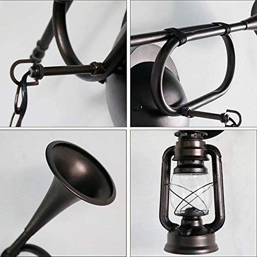 Trompeta de hierro forjado E27 para iluminar estancias oscuras con estilo retro 3