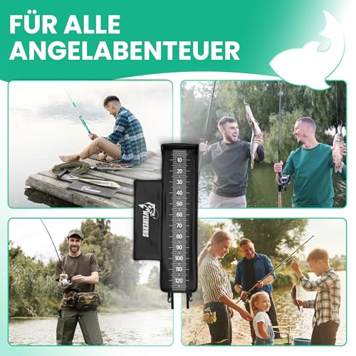 WEIRERNS Premium Abhakmatte 130 cm – Fischschonende Angelmatte mit Maßband, klassisch oder humorvoll, leicht rollbar & robuster Kantenschutz
