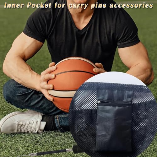 MmotZsb Volleyball Zubehör, Handball Zubehör, Ballnetz, 6-teiliges Set, Netzbeutel für Ballsportarten, 100 Gramm Netzstoff, 25,5 x 30,5 cm, 3 Metallfarben