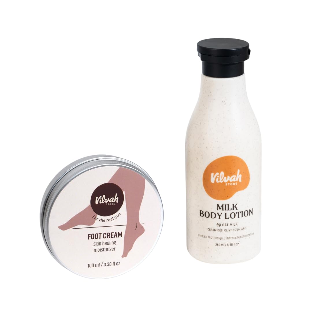 Vilvah STORE Foot Cream And Body Lotion Combo | Intense Healing & 48H Moisture Lock | Repairs Cracked Heels, Hydrates & Strengthens Skin Barrier | Lightweight & Non-Sticky | For All Skin Types-image-32
