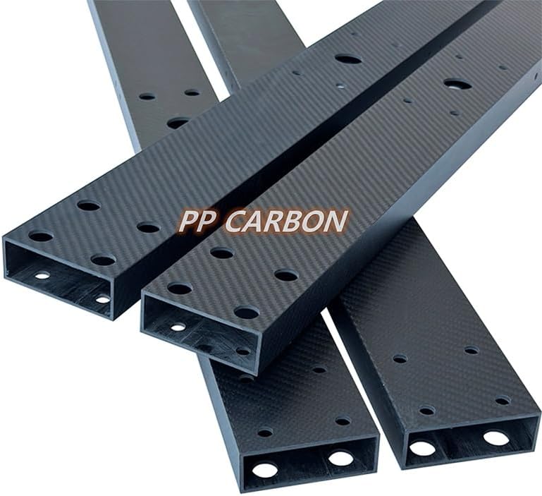 2pcs 500mm Rectangle 3K Full Carbon Fiber Square Tube Twill Matte, for Mechanical Equipment High Strength Pipe(35x15x2.5x500mm)