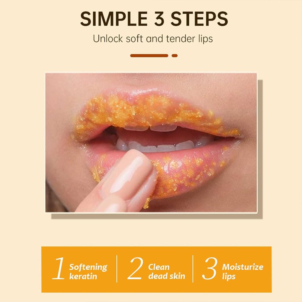 Exfoliante Labial Natural De CúRcuma Y LimóN Para Labios Oscuros,Exfoliante Labial Con Aloe Vera,Exfoliante Labial Aclarante,Para Labios Agrietados Y Secos