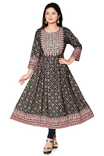 Image of Rayon Casual Ethnic Round Neck Embroidered Kurta for Women and Girls (310)