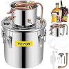 VEVOR Moonshine Still 5 Gal 21L Rvs Water Alcohol Distilleerder Koperen Buis Thuis Brouwen Kit Ingebouwde Thermometer voor DIY Whisky Wijn Brandy