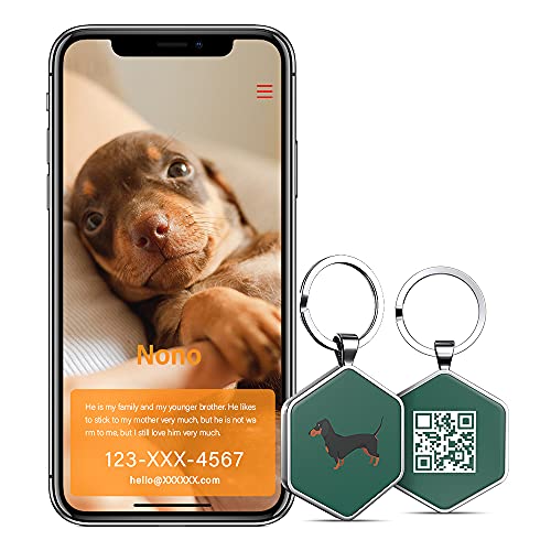 Kekid Dog Tags Personalized For Pets Custom Dog Tags Dog Name Tag Qr Code Pet Tags Engraved Pet Id Tags Personalized Anti-Lost Pet Page Modifiable Exclusive | Specially For Dachshund #TOP4