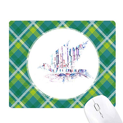 Tapis de souris gratte-ciel aquarelle verte pour ordinateur pc portable