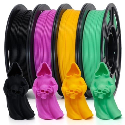 Image of Matte TPU Filament 1.75mm, 4x250g Multi-Color Set - Shore 95A Flexible TPU, Low-Gloss Matte Finish, Minimal Layer Lines, Rigid Matte Spool, for Phone Cases, Wearables & Functional Parts
