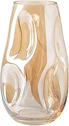 Vaso de Vidro Grosso Primeira Linha Forma Irregular Ebenezer (Ambar, Padrão)