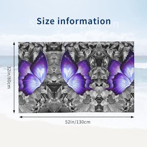 Serviette violette papillon extérieur camping voyage adulte - 4