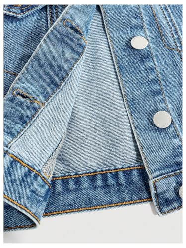 MakeMeChic Girl's Denim Jacket Button Down Sleeveless Collared Y2K Summer Jean Vest Outerwear4