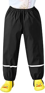 Rain Trousers Children's Unisex Lined Mud Trousers Without Straps Girls Boys Casual Plain Rain Pants Kids Waterproof Breathable Windproof Unlined Rain Clothing