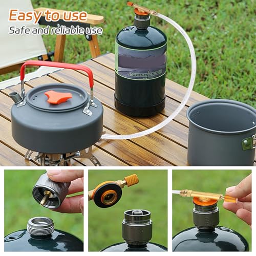 Lhdfyqt Gaskartuschen Adapter, Propan Nachfülladapter, Gas Nachfülladapter, Campingkocher Gas Adapter, Auslass Inflator Ventil Flachzylinder, Gasnachfülladapter Abfüllung Butan Kanister