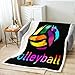 Volleyball Fleece Throw Blanket for Girls Boys Children Sports Theme Plush Blanket Volleyball Game Colorful Sherpa Blanket Room Decor Volleyball Player Fuzzy Blanket Twin 60