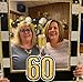 LaVenty Black Gold Glitter 60th Birthday Party Photo Booth Props for Adults Birthday Party Decorations Supplies (60th)