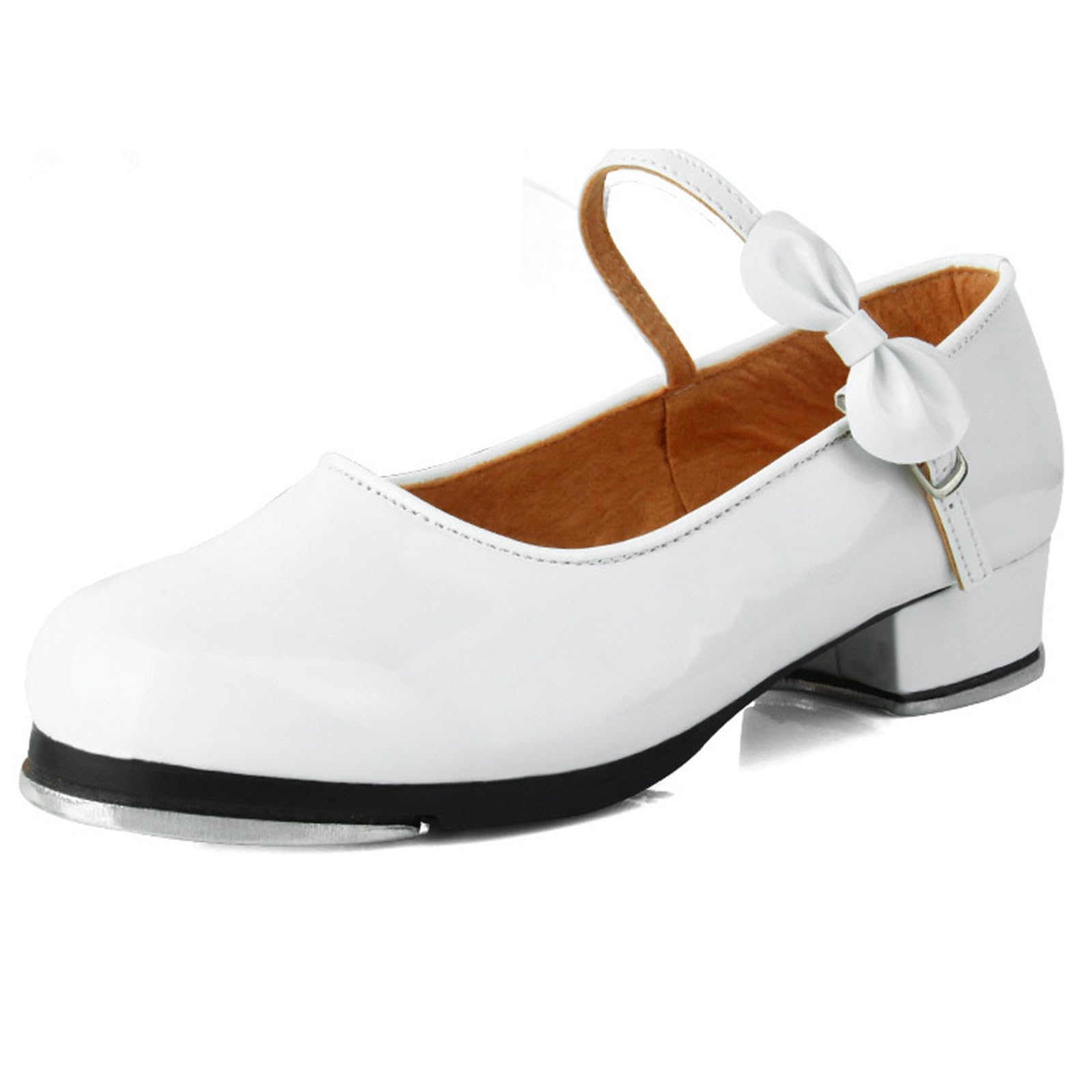 Zapatos de grifo de poliuretano con cordones y ajuste ajustable, zapatos de baile fáciles de poner y quitar, con puntera y talón, sonido nítido, ideal para clases semanales