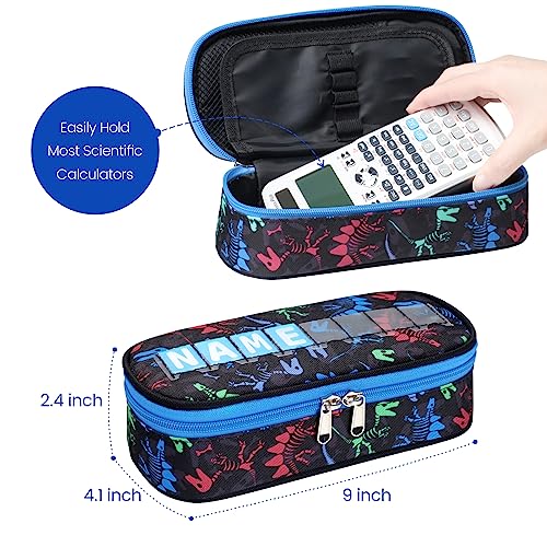 Image of Cambond Pencil Case for Boys - Big Capacity Cute Pencil Cases for Kids Large Storage Pencil Pouch for School, Pencil Case with Letter Cards and Slot, Black Dinosaur