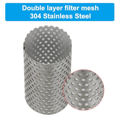 Image of PATIKIL 2 Pcs 35mm OD Strainer Mesh, 58mm H 80 Mesh Screen Y Shaped Strainer Filter Valve Mesh Screen 304 Stainless Steel Double Layer Strainer Mesh for Debris Pump Water Oil Separation