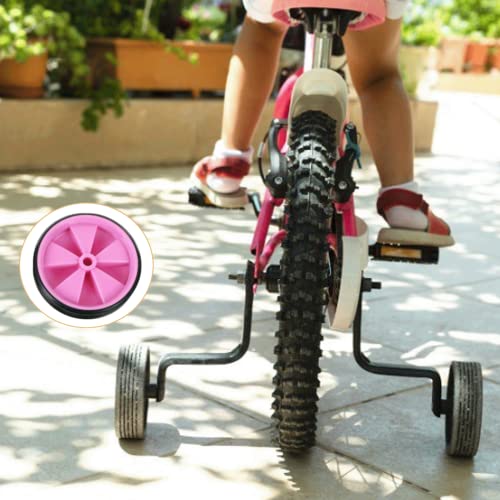 Bicycle Training Wheels for Kids, 1 Pair Children's Bike Stabilisers Cycling Support Wheels, Balance Stabilisers Training Tool Low Noise Rubber Bike Replacement (pink) - image 2