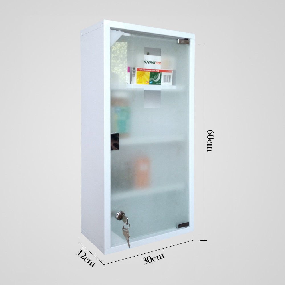 4goodz Medicijnkastje Ehbo-kastje Met Slot Rvs 12x25x48 Cm