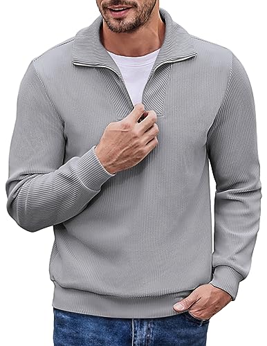 Pull col montant zippé COOFANDY pour homme en maille à manches longues