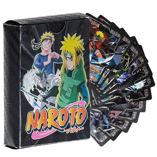 Image of Naruto Anime Cards - 55 PCS Black Edition | Premium Foil Collector Pack | Unofficial Trading Cards for Kids & Fans | Ninja Gift for Boys & Girls Ages 6+ - Naruto Black