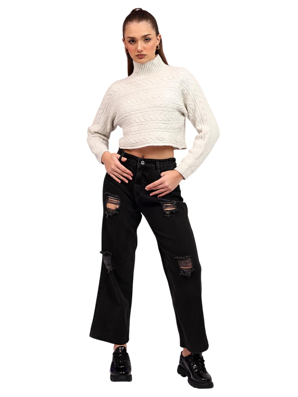 Cotton Blend Modern Womens Sweater-image-10