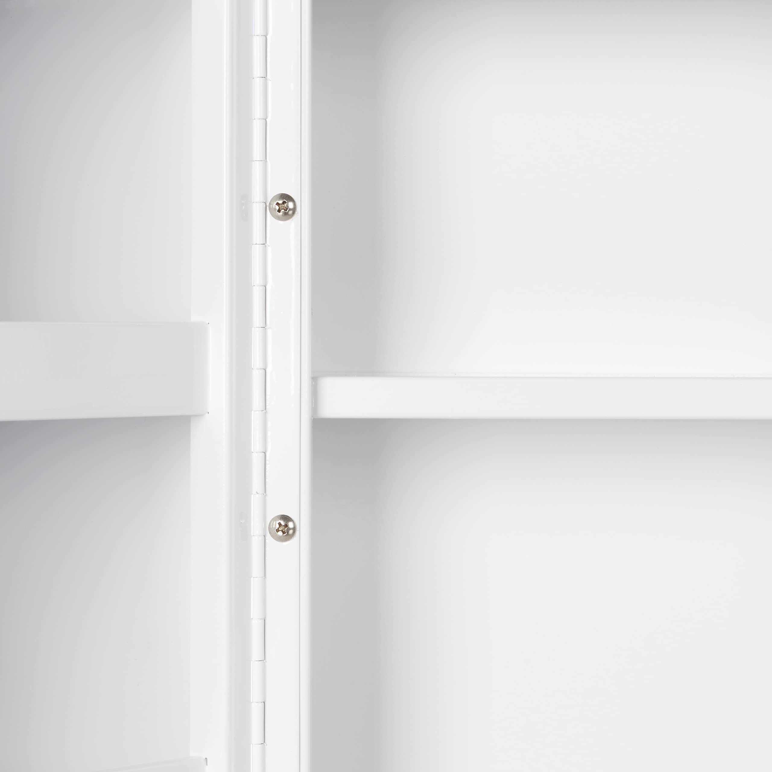 Relaxdays Armadietto Medicinali, 11 Scomparti,per Medicine, in Acciaio, HLP: 53x53x21,5 cm, 2 Ante con Serratura, Bianco