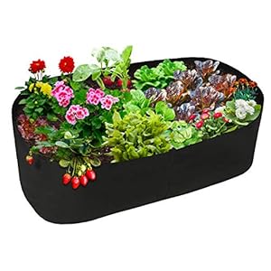 UUHUKP Planter Verhoogde Bedden 2ft x 4ft Stof Verhoogde Groente Bed Rechthoek Tuin Groei Tas Tuinieren Duurzame stof AeroFlow Planten Container Voet Tuinieren voor Kruidenbloem Plantaardige Planten