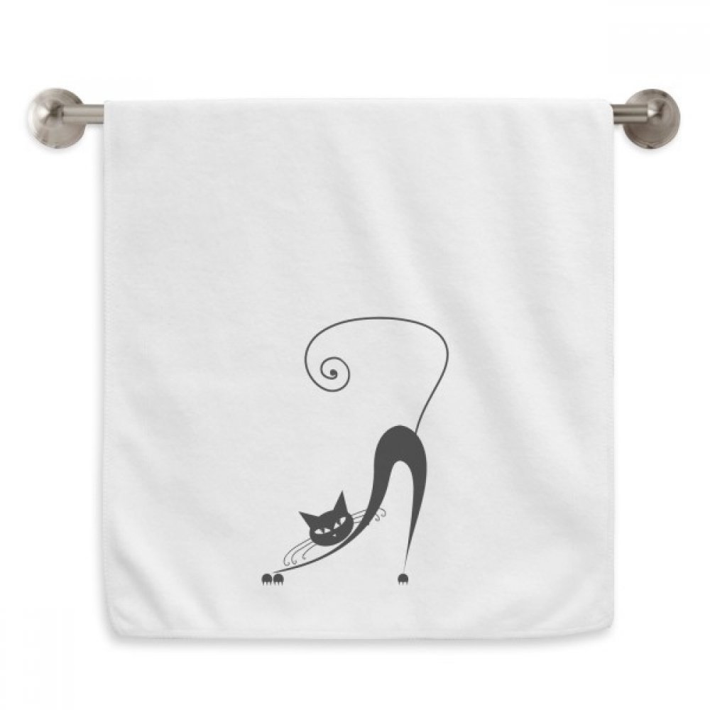 Serviettes moelleuses chat noir Halloween blanche motif artistique art